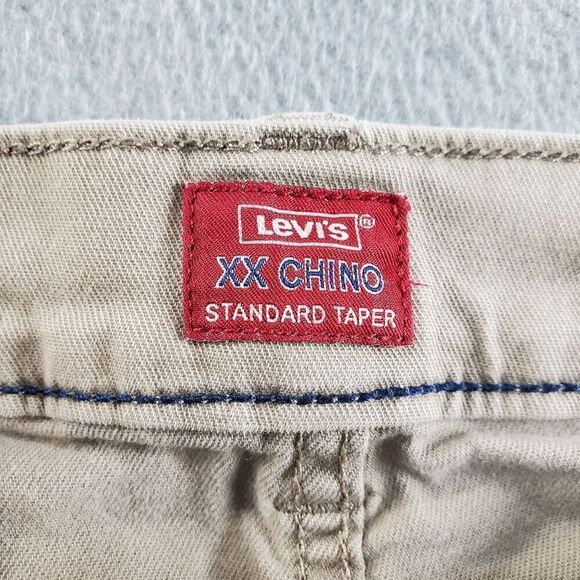 Levis Pants Mens 36×32 Beige XX Chino Standard Taper Straight Leg Flat Front - Picture 5 of 8